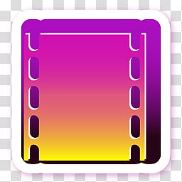 Razz icons for docks, movies, pink and yellow film logo.