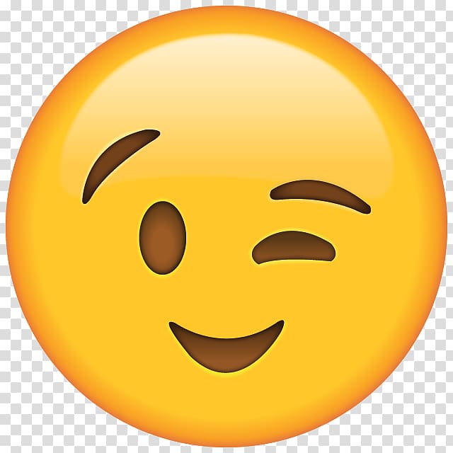 Yellow emoji illustration, Emoji Wink Emoticon Smiley.