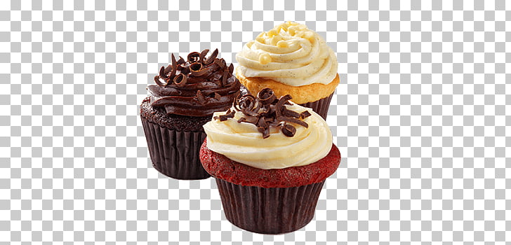 Cupcake Yummy Trio, three cupcakes PNG clipart.