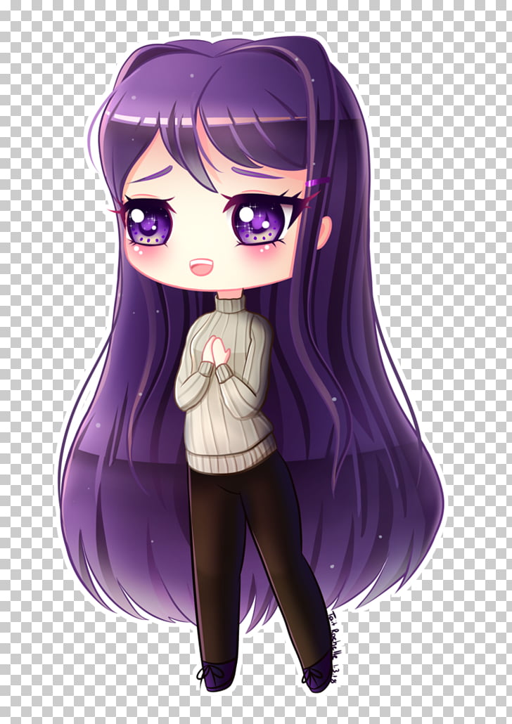 Doki Doki Literature Club! Anime Chibi Yuri Art, Yuri DDLC.