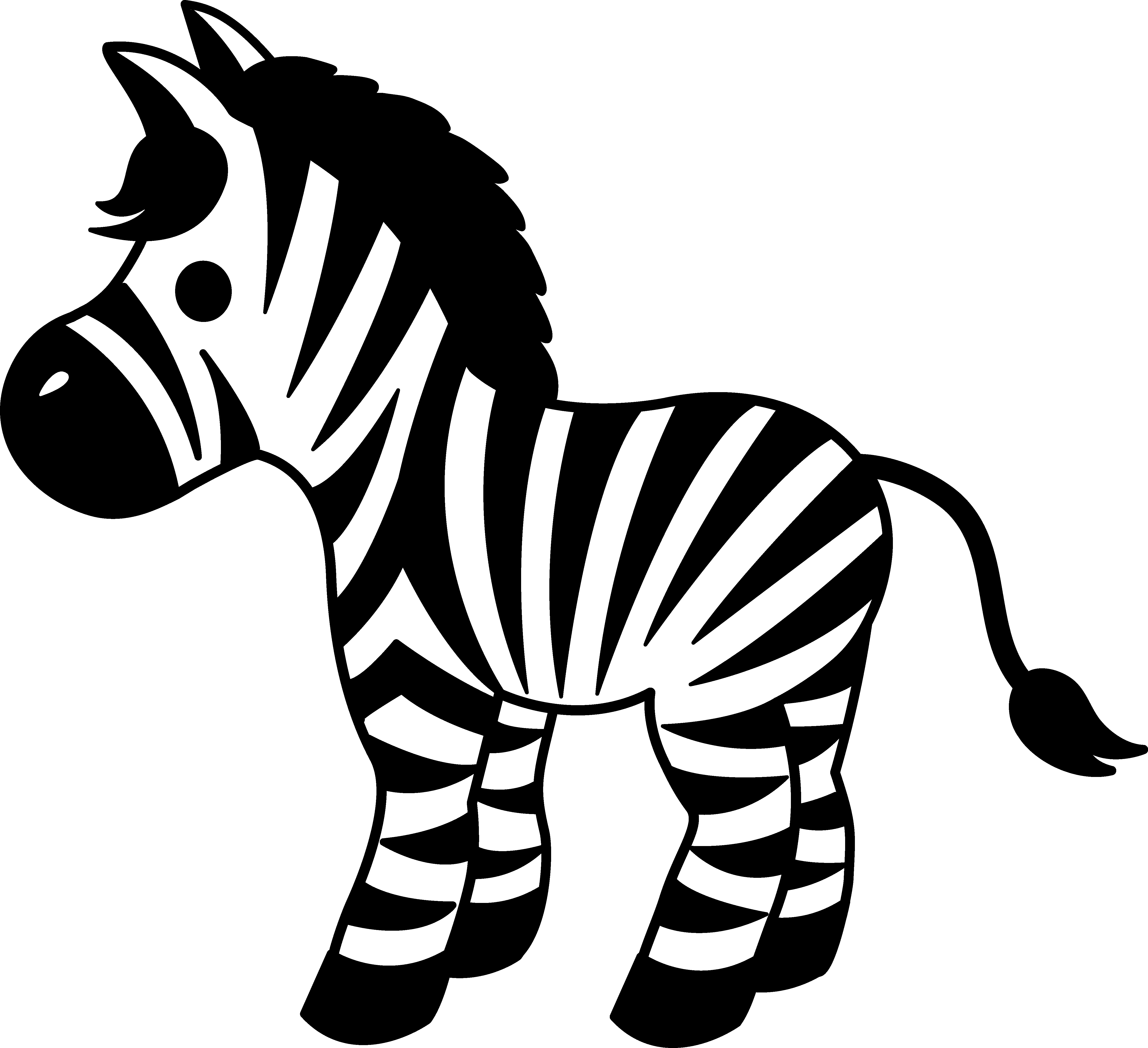 Cute Striped Zebra Clipart.