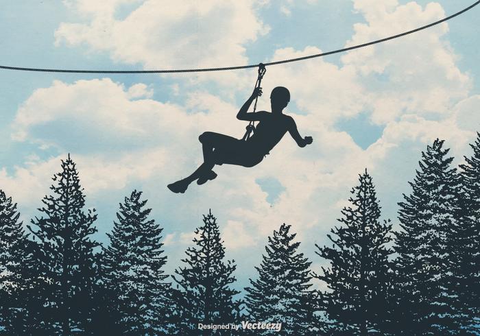 Free Zipline Vector Background.