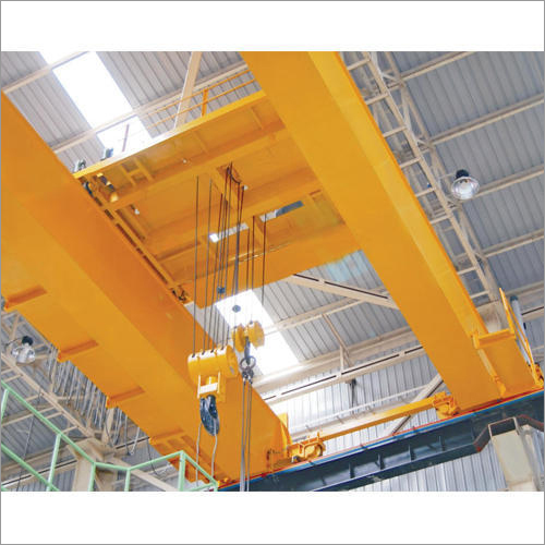 Double Beam EOT Cranes - Max Lifting Load 30 Tons, Span 66 Feet, Yellow Color | New Electric Powered for Industrial Applications, Max Lifting Height 20 Feet