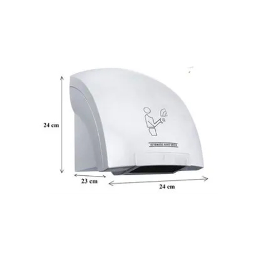 Hand Dryer - PVC Material, Standard Size, White Color | Electric Connection, Ideal for Shower Rooms & Accessories