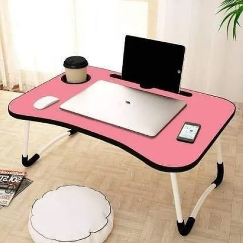 Pink Multipurpose Laptop Table - Material: Wood