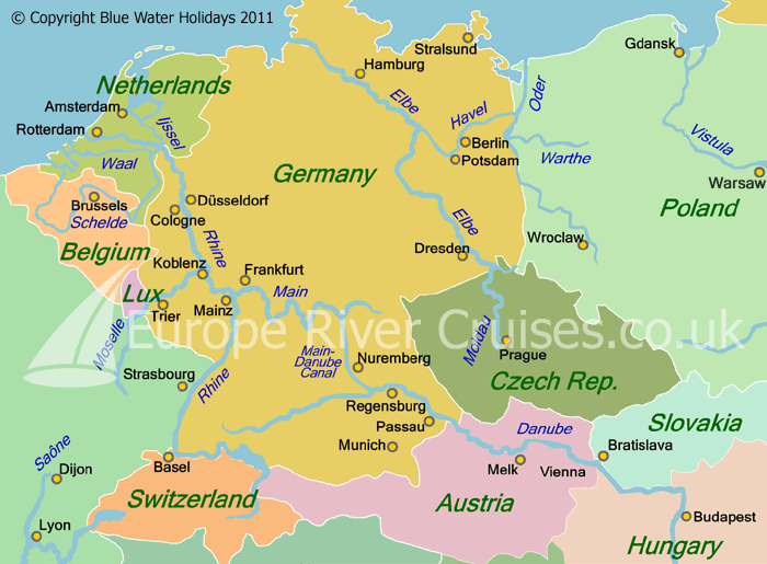 Europe Map Rhine River - Share Map