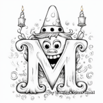 Cheery Letter M Birthday-Themed Coloring Pages 2