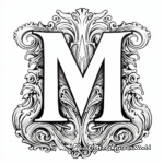 Gothic Script Letter M Coloring Pages 4