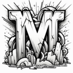 Graffiti Style Letter M Coloring Pages 1