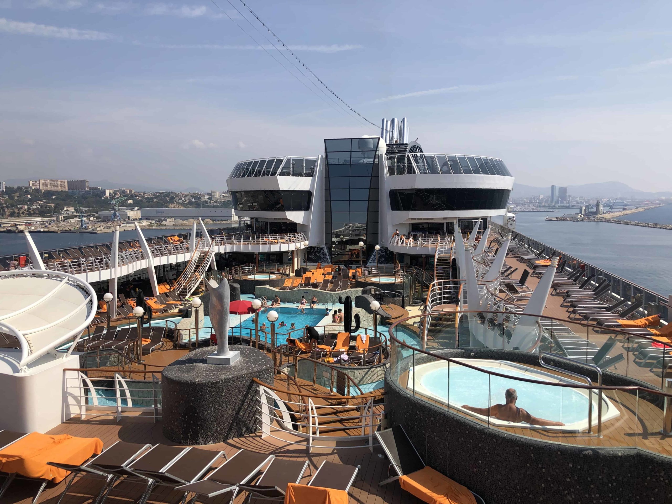 MSC Divinia overlooking the pool area