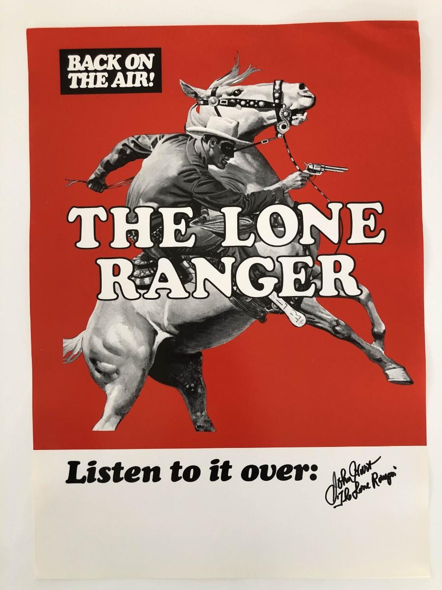 The Lone Ranger John Hart signed original radio poster | EstateSales.org