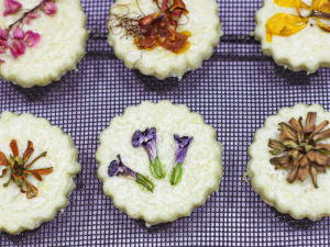 Edible Flower Lemon Shortbread Cookies