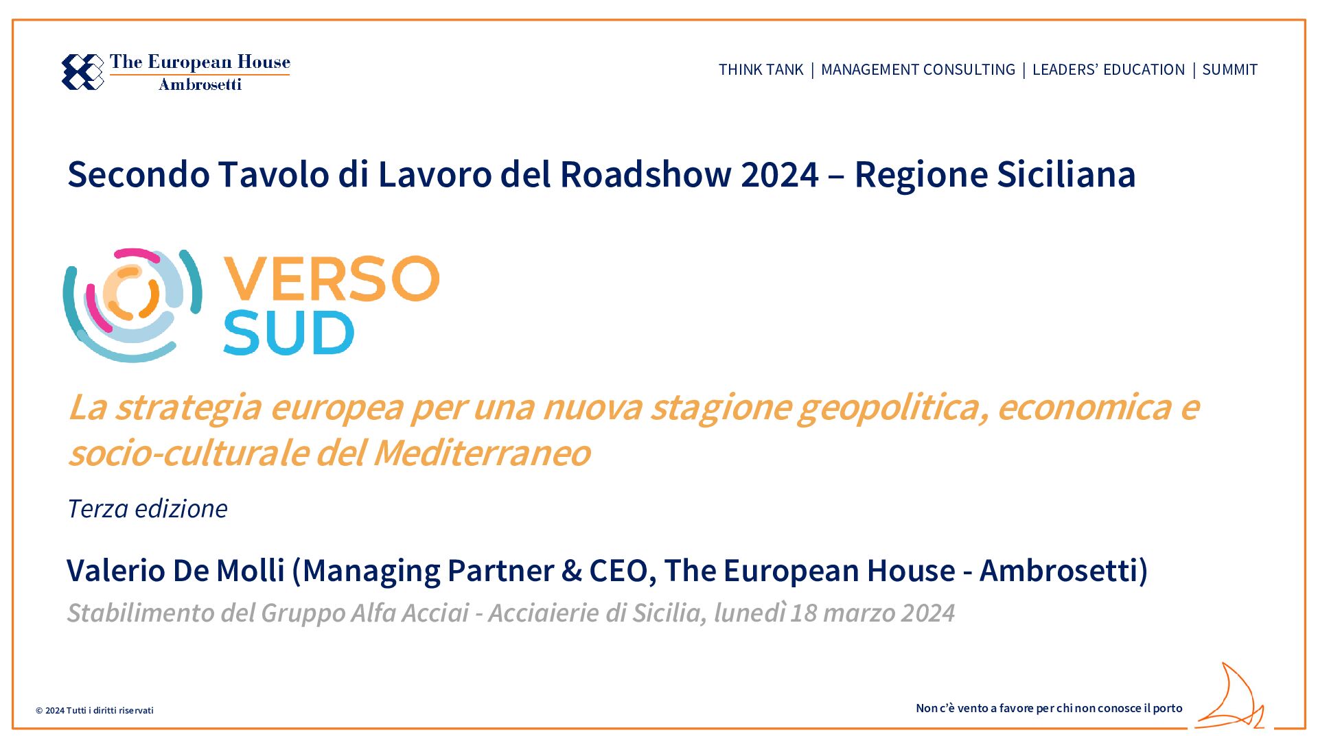 Presentazione di Valerio De Molli - Roadshow Verso Sud a Catania