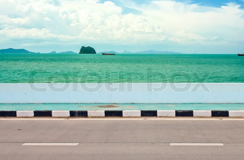 Road side sea view background | Stock image | Colourbox