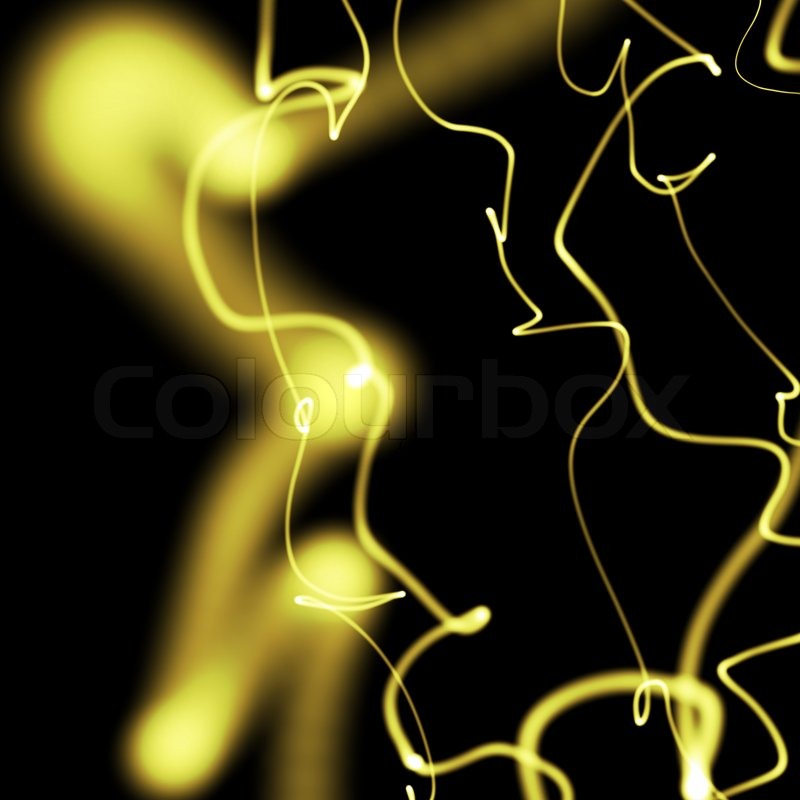 yellow distorted neon lines background | Stock image | Colourbox