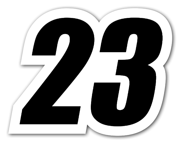 Buy 23 Racing Number - Die cut stickers - StickerApp