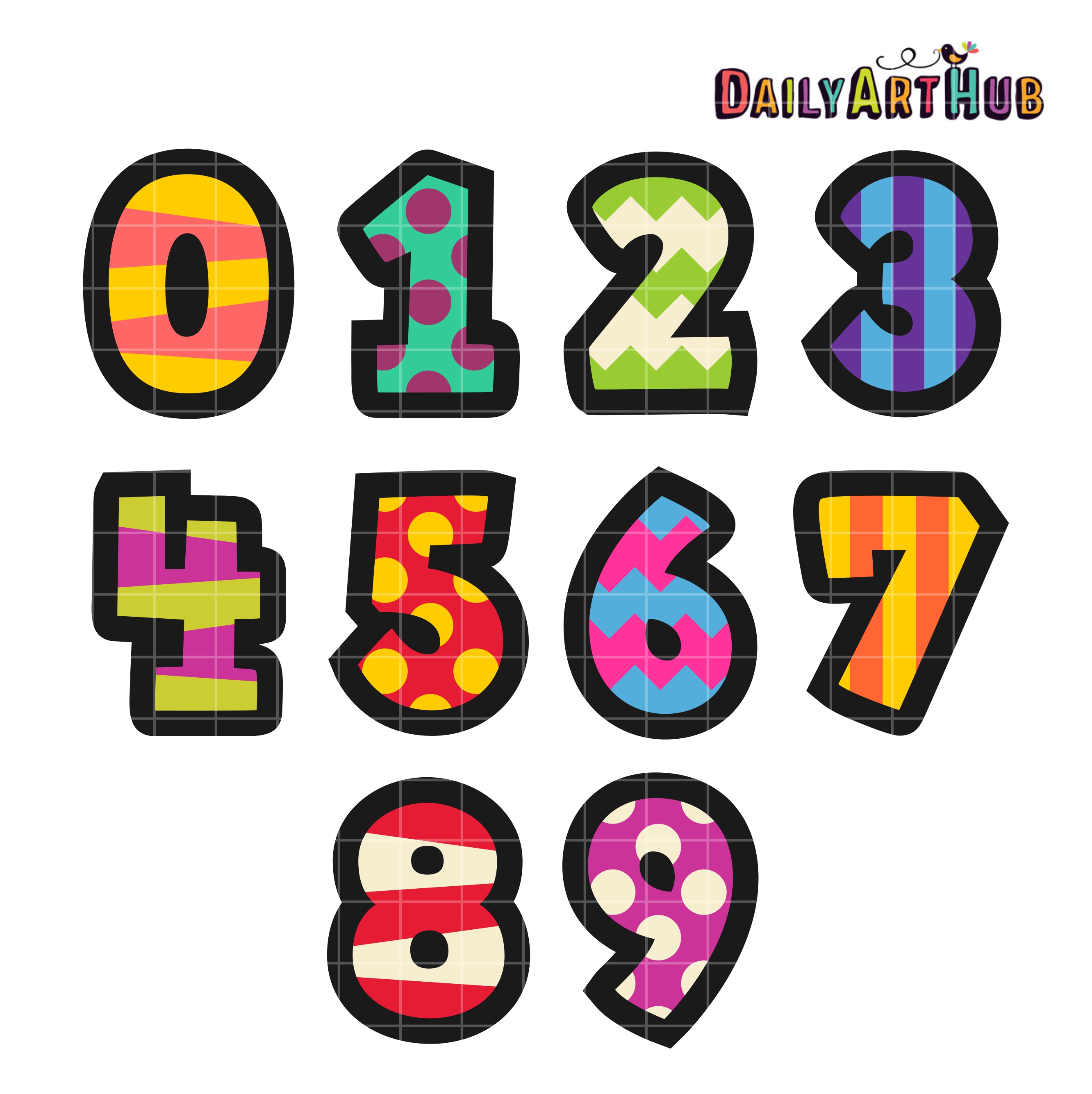 3d Numbers Clip Art Set Daily Art Hub Graphics Alphabets And Svg ...