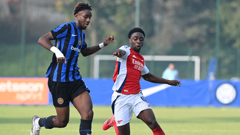 The Arsenal u19s face off against Inter Milan in the UEFA Youth League (Photo via Arsenal.com)