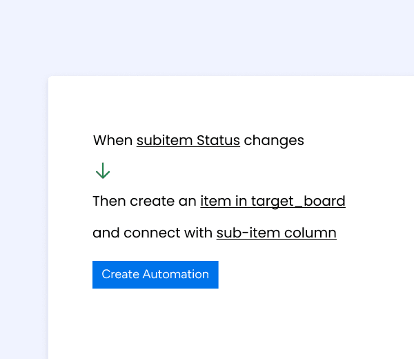 Connect subitem