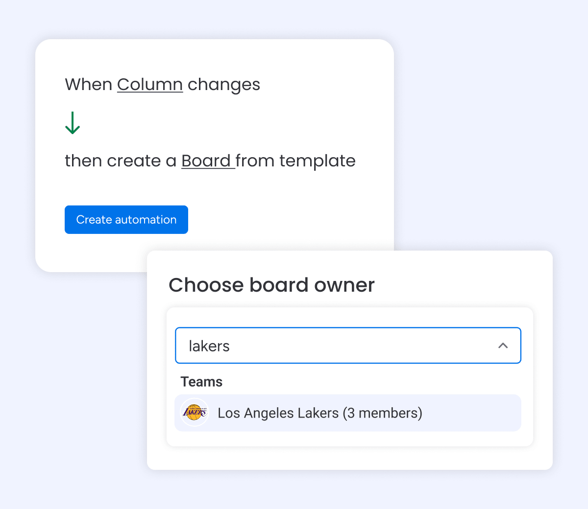 Assign team as board owner using automation  Create board from template