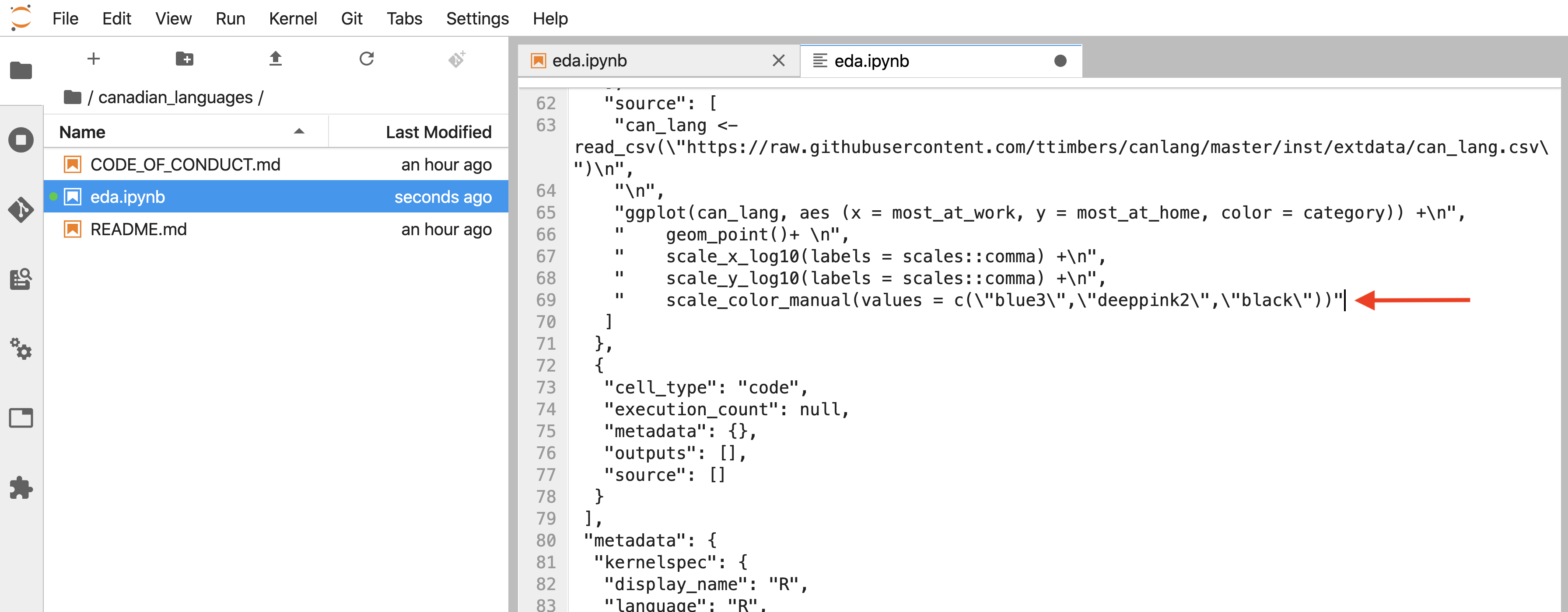 File where a merge conflict has been resolved.