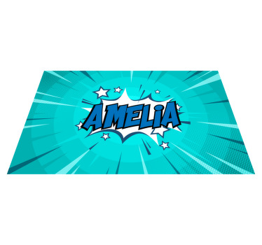 Vinyl Teppich Jugendzimmer name im comic-stil - TenStickers