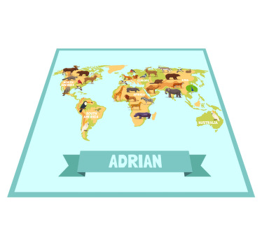 Tappeto vinile con nome design fauna - TenStickers