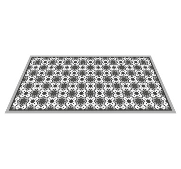 Alfombra vinílica mosaico patrón floral clásico - TenVinilo