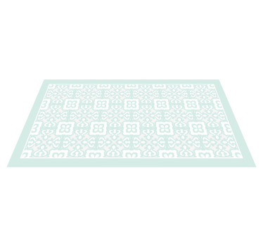 Alfombra hidráulica vinílica elegante turquesa - TenVinilo