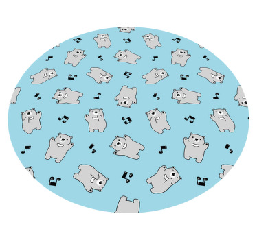 Tapis vinyle chambre bébé personnages d'ours joyeux - TenStickers