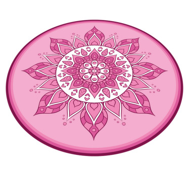 Tapis vinyle mandala méditation florale rose - TenStickers