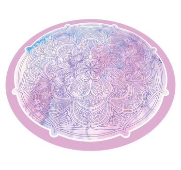 Tapis vinyle mandala floral rose pastel - TenStickers