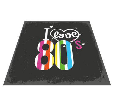Tapis mosaique vinyle amour rétro des années 80 - TenStickers