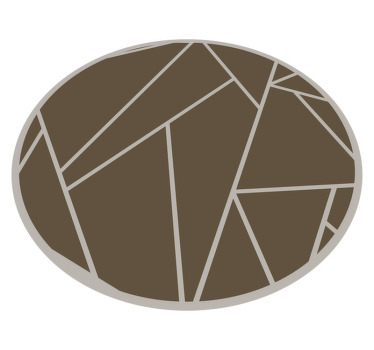 Geometric Pattern Circle brown vinyl rug - TenStickers