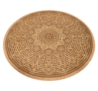 Alfombra vinílica mandala elegante patrón marrón - TenVinilo