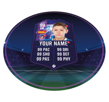 Tapis vinyle rond carte de footballeur  - TenStickers