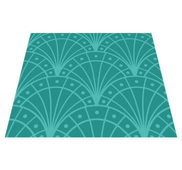 Tapis vinyle turquoise style demi-cercles - TenStickers