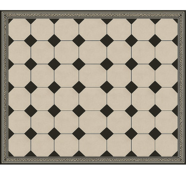 Alfombra vinílica comedor azulejo tradicional de tablero - TenVinilo