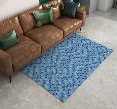 Vinyl Teppich blaues Mosaikmuster - TenStickers