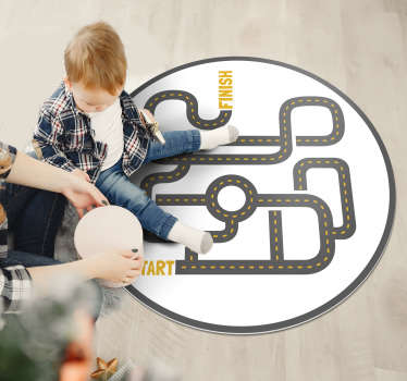 Spektakulære runde vinyl tæpper med by - TenStickers