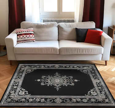 乙烯基地毯黑色经典东方设计 - TenStickers