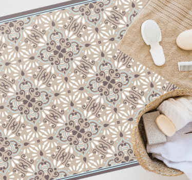 Beige vit mosaik vinyl matta kakel matta - Tenstickers