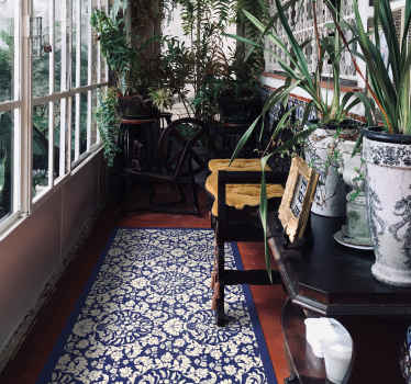 Vinylteppich modern Elegante ornamente dunkelblau - TenStickers