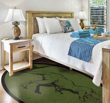 Alfombra vinílica animal T-Rex verde - TenVinilo