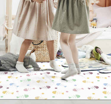 Alfombra vinílica infantil ilustración de peces de colores - TenVinilo