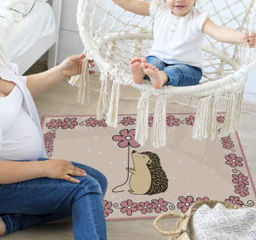 乙烯基地毯托儿所 刺猬花 - TenStickers