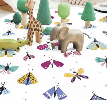 Tapis vinyle chambre bébé collection d'insectes colorés - TenStickers