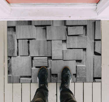 Lesena deska temna 3d tekstura les vinil preproga - TenStickers