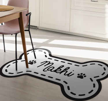 Tappeto vinile con nome forma di osso di cane - TenStickers