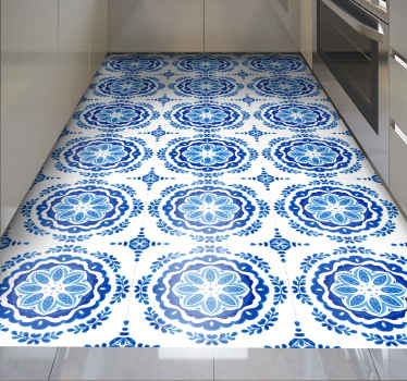 Tapis vinyle carreaux avec cercles style Naples - TenStickers